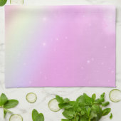 Pastel Pink Sky met gele regenboog Theedoek (Gevouwen)