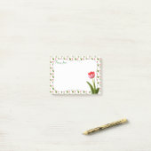 Pastel Pink Spring Tulip Floral Foto Post-it® Notes (Op bureau)