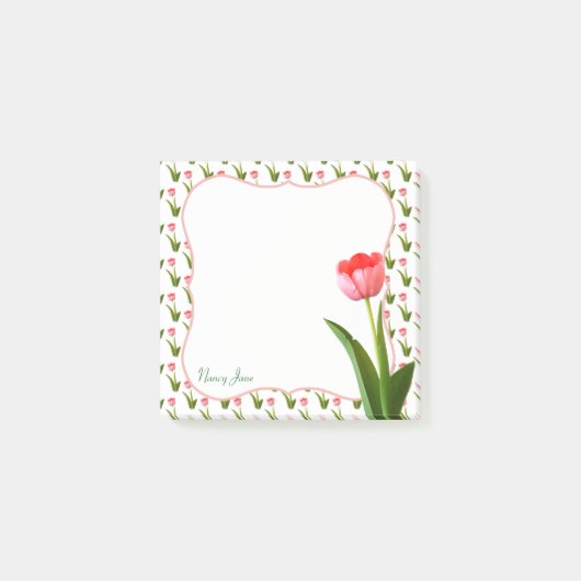 Pastel Pink Spring Tulip Floral Foto Post-it® Notes (Voorkant)