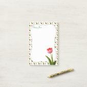 Pastel Pink Spring Tulip Floral Foto Post-it® Notes (Op bureau)