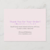 Pastel Pink Sprinkle Cookie Care Instructions Bedankkaart (Achterkant)