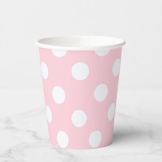 Pastel Pink-stippen Papieren Bekers (Links)