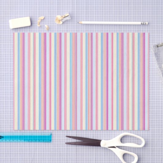 Pastel Pink Stripes Tissuepapier (Craft)