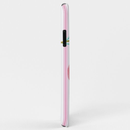 Pastel Pink Ticking Stripe kerstversiering Case-Mate iPhone Case (Achterkant/rechts)