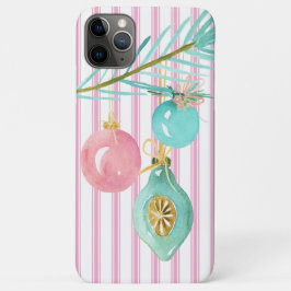 Pastel Pink Ticking Stripe kerstversiering Case-Mate iPhone Case