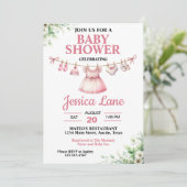 Pastel Pink Tutu Girl Baby shower Uitnodiging (Staand voorkant)