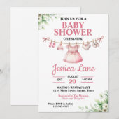 Pastel Pink Tutu Girl Baby shower Uitnodiging (Voorkant / Achterkant)