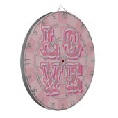 Pastel Pink Vintage LOVE Pretty Design Dartbord (Voorkant Links)
