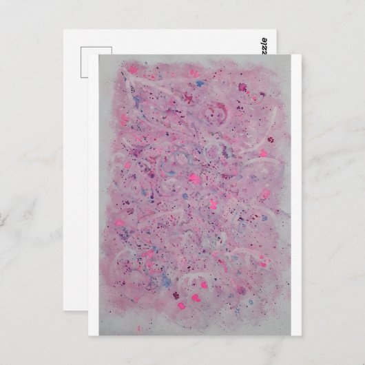 Pastel Pink Watercolor Abstract Briefkaart (Voorkant / Achterkant)
