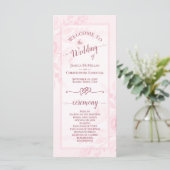 Pastel Pink Watercolor Peonies Elegant Wedding Programmakaart (Staand voorkant)