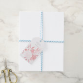 Pastel Pink Waterverf Floral Cadeaulabel (Met Touw)