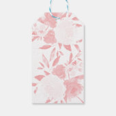 Pastel Pink Waterverf Floral Cadeaulabel (Achterkant)