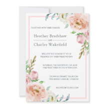  Pastel Pink Waterverf Floral Wedding