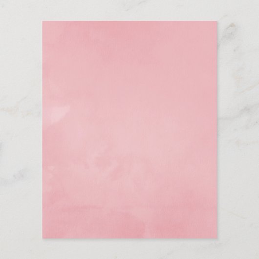 Pastel Pink Waterverf Peonies Weddenschap Flyer (Achterkant)