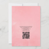Pastel Pink Waterverf Peony QR Code RSVP Weddensch Kaart (Achterkant)