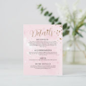 Pastel Pink Waterverf Wedding Enclosure Kaart (Staand voorkant)