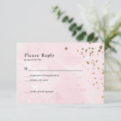 Pastel Pink Waterverf Wedding RSVP Kaart (Staand voorkant)