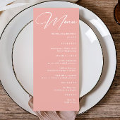Pastel Pink Wedding Menu