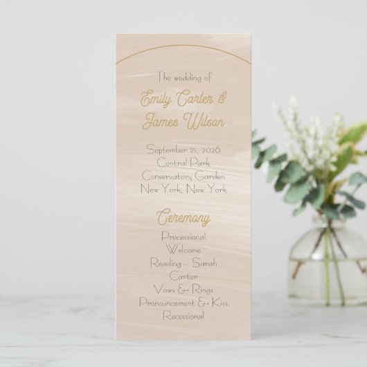 Pastel Pink Wedding Programmakaart (Staand voorkant)
