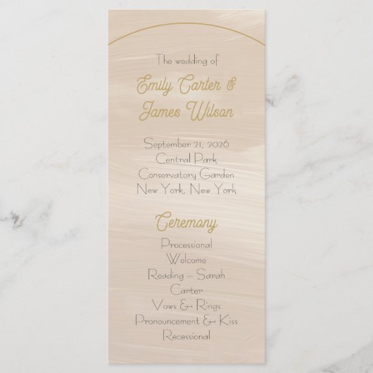 Pastel Pink Wedding Programmakaart (Voorkant)