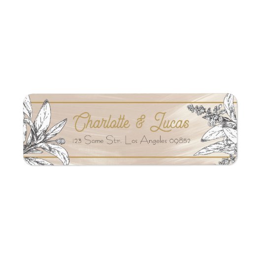 Pastel Pink Wedding Return Address Label (Voorkant)