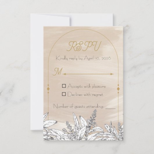 Pastel Pink Wedding RSPV Card RSVP Kaartje (Voorkant)