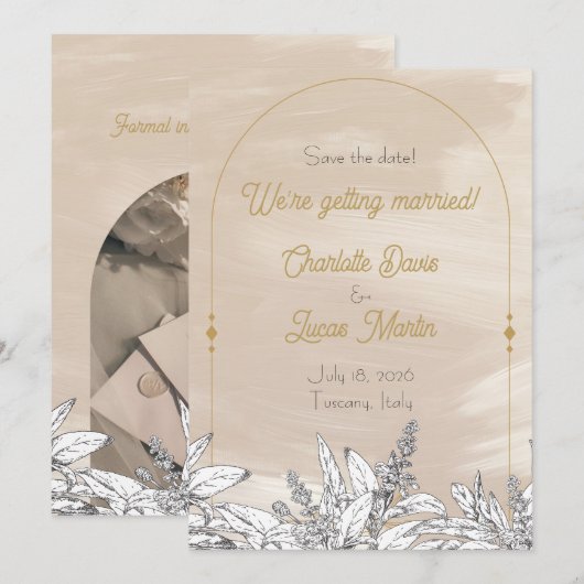 Pastel Pink Wedding Save the Date Card Kaart (Voorkant / Achterkant)