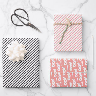 PASTEL PINK WHITE EN BLUE HALLOEEN INPAKPAPIER VEL