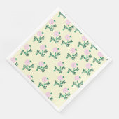 Pastel Pink Wild Roos Vloer Pattern Vanilla Servet (Hoek)