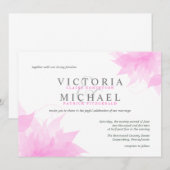 Pastel Pink Wispy Floral Wedding Invitation Kaart (Voorkant / Achterkant)