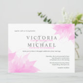Pastel Pink Wispy Floral Wedding Invitation Kaart (Staand voorkant)