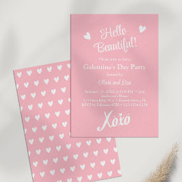 Pastel Pink XOXO Galentine's Day Party Kaart