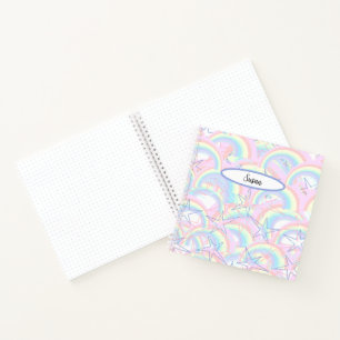 Pastel Pink Yellow Aqua Rainbows Stars Journal Notitieboek