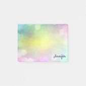 Pastel Pink Yellow DIY Name Persoonlijk Post-it® Notes (Voorkant)