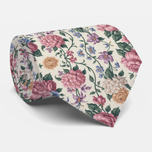 Pastel Pioen Bloemen Stropdas