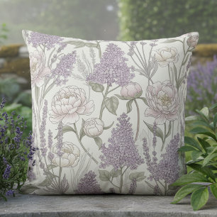 Pastel Pioen Lavendel Sering Kussen