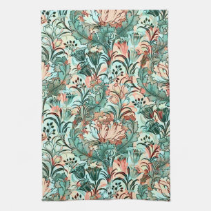 Pastel Pioen Tulpen Crocus William Morris Patroon Theedoek