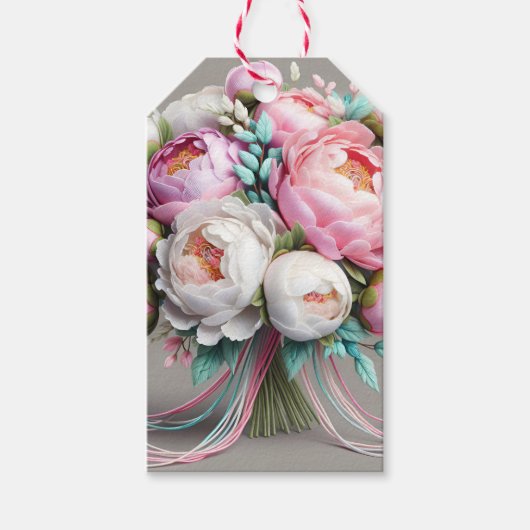 Pastel pioenen, door Natasha Us Cadeaulabel (Voorkant)