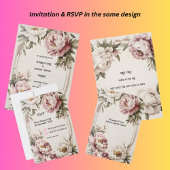 Pastel pioenrand  RSVP kaartje
