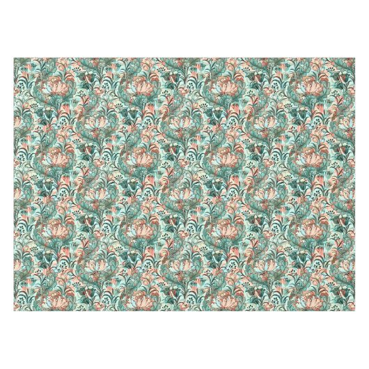 Pastel Pioenroos Tulp Krokus William Morris Patroo Tafelkleed (Voorkant (Horizontaal))