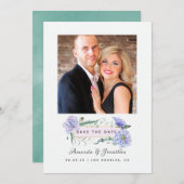 Pastel Pioenrozen Bloemen Bruiloft Save the Date (Voorkant / Achterkant)