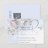 Pastel Pioenrozen Bloemen RSVP Kaartje (Voorkant / Achterkant)