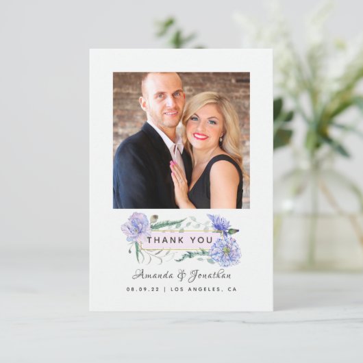 Pastel Pioenrozen Bloemenbruiloft Bedankkaart (Staand voorkant)