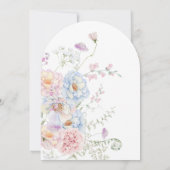 Pastel Pioenrozen Boog Eerste Communie Kaart (Achterkant)