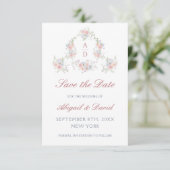 Pastel Pioenrozen Frame Trouw Save The Date (Staand voorkant)