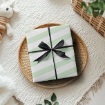 Pastel Pistache en Wit Breed Horizontaal Gestreept Cadeaupapier<br><div class="desc">Pastel Pistache en Wit Brede Horizontale Gestreepte Verpakkingsdocument</div>