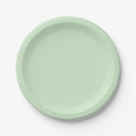 Pastel Pistache Solid Color | Klassiek | Elegant Papieren Bordje