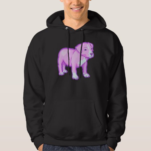 Pastel Pitbull Paarse Hoodie (Voorkant)