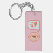 Pastel Pixel Kissy Lips - Herfst Acryl Sleutelhang Sleutelhanger (Voorkant Links)