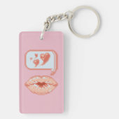 Pastel Pixel Kissy Lips - Herfst Acryl Sleutelhang Sleutelhanger (achterkant)
